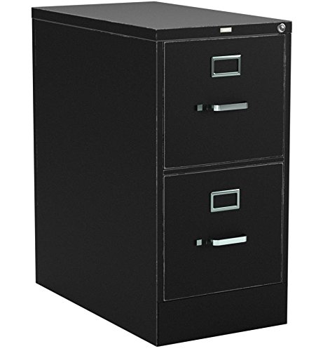HON 2-Drawer Office Filing Cabinet HON 2-Drawer Office Filing Cabinet - 310 Series Full-Suspension Letter File Cabinet, 26.5"D, Black (H312).