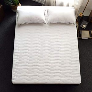 Allrange Basic Hypoallergenic Quilted Mattress Pad, Essential Mattress Protector, Skirt Stretch Up-to 18” Deep, Snug Fit, 190TC, Machine Wash, Twin Size