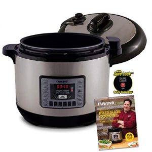 NUWAVE NUTRI-POT 13-Quart DIGITAL PRESSURE COOKER with Sure-Lock Safety System; Dishwasher-Safe Non-Stick Inner Pot; Glass Lid for Slow Cooking; Cooking Rack, 11 Pre-Programmed Presets; Detachable Pressure Pot Lid for Easy Cleaning; and Chef Tested 200 Re