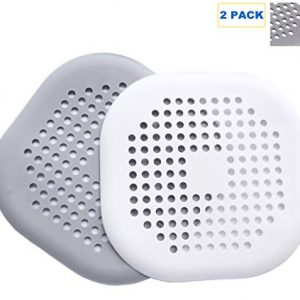 Bealife Shower Drain Hair Catcher Buthtub Silicone Drain Protector, Hair Stopper Shower Drain Cover with Sucker, Hair Trap Sink Strainer for Bathroom and Kitchen.(Grey/White)