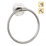 Songtec Towel Ring Easy Install with Self-Adhesive, Stick On Hand Towel Holders, NO Drilling on Walls, Premium SUS304 Stainless Steel - Brushed