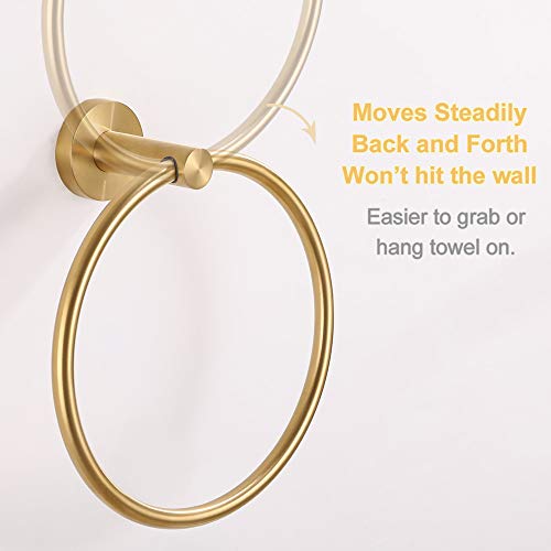 Hand Towel Ring Brushed Gold, APLusee SUS Stainless Steel Bundle Dimensions: 7.5 x 2.eight x 6.7 inches