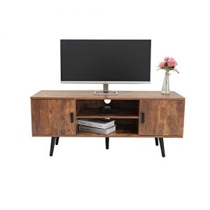 IWELL Mid-Century Modern TV Stand for Living Room, TV Console Storage Cabinet, Retro Home Media Entertainment Center for Flat Screen TV Cable Box Gaming Consoles, in Entertainment Room Office, DSG001X