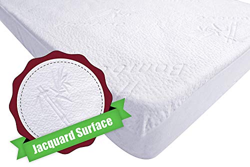 iLuvBamboo Crib Mattress Pad Protector - Waterproof Cover – Silky Soft Bamboo Jacquard Fitted Topper - Noiseless, Breathable & Smooth – Best Baby Gifts for Potty Training Toddlers & Infants