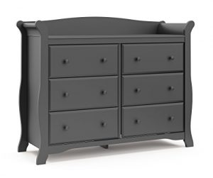 Storkcraft Avalon 6 Drawer Universal Dresser, Gray, Kids Bedroom Dresser with 6 Drawers, Wood and Composite Construction, Ideal for Nursery Toddlers Room Kids Room