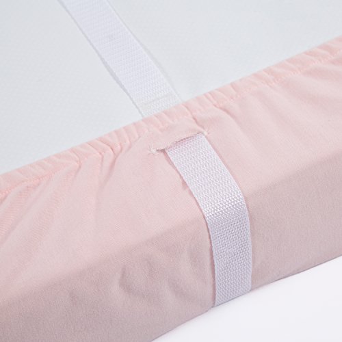 TILLYOU Jersey Knit Ultra Soft Changing Pad Cover Set TILLYOU Jersey Knit Extremely Comfortable Altering Pad Cowl Set-Cradle Sheet Unisex Change Desk Sheets for Child Ladies and Boys-Match 32"/34'' x 16" Pad-Comfy Cozy-2 Pack Peachy Pink &amp; Lt Grey.