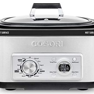 COSORI Slow Cooker 11-in-1 Programmable Multi-Cooker Pot 6-Quart,Delay Timer&Auto-iQ Recipes,Rice Cooker,Brown,Saute,Boil,Steamer,Yogurt Maker,Auto-Warmer,86°F-400°F,UL Listed/FDA Compliant