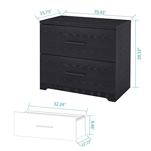 DEVAISE 2-Drawer Wood Lateral File Cabinet DEVAISE 2-Drawer Wood Lateral File Cabinet for Home Office, Black.
