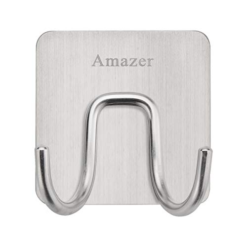 Amazer Towel Hook, Adhesive Double Bath Towel Hook Robe Hook Coat Hooks Model: Amazer