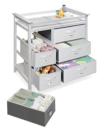 Modern Baby Changing Table with 6 Storage Baskets and Pad Launch Date: 2017-12-13T00:00:01Z