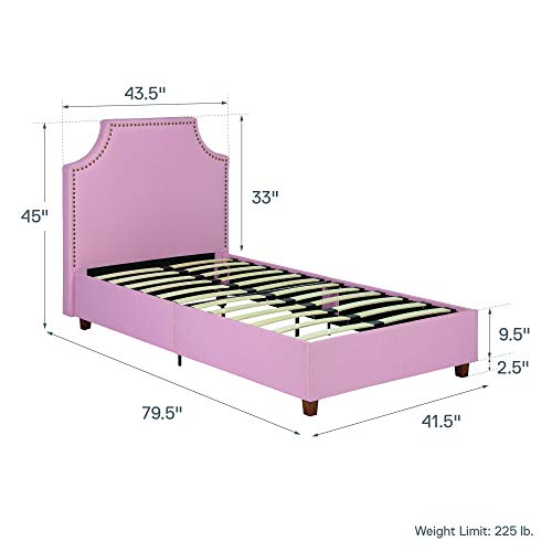 DHP Melita Linen Upholstered Platform Bed Frame Guarantee: 1 yr restricted guarantee.