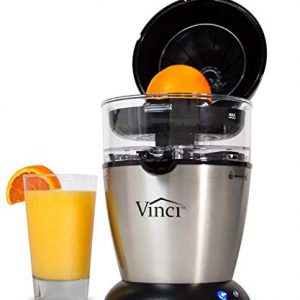 Vinci Hands-Free Electric Citrus Juicer | 1-Button Easy Press Lemon Lime Orange Grapefuit Juice Squeezer Easy to Clean Juicer Machine, Stainless Steel