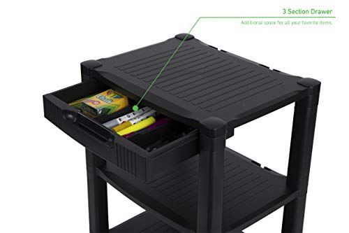 Mind Reader PRCARTLG-BLK 4 Printer Cart, Stand with Wheels Thoughts Reader PRCARTLG-BLK four Printer Cart, Stand with Wheels, Drawer, Twine Administration, Workplace Paper, Shelf Group, 40 lb Capability, Black.