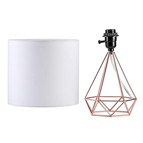 CO-Z Modern Table Lamps for Living Room Bedroom Set CO-Z Fashionable Desk Lamps for Residing Room Bed room Set of two, Rose Gold Desk Lamp with Hollowed Out Base and White Cloth Shade, 16 Inches Bedside Lamps for Nightstand Accent. (Pink).