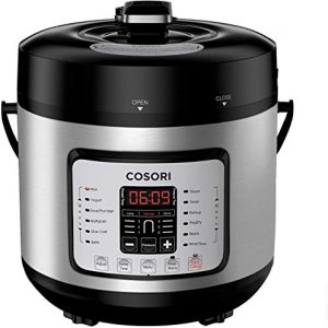 COSORI 7-in-1 6 Qt Electric Pressure Cooker, Slow Cooker, Rice Cooker, Yogurt Maker, Sauté, Steamer & Warmer, Instant Stainless Steel Pot, Extra Sealing Ring, Glass Lid, Recipe, 2-Year Warranty, 120V