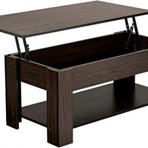 Yaheetech Adjustable Lift Top Coffee Table - with Hidden Storage Compartment for Living Room Espresso