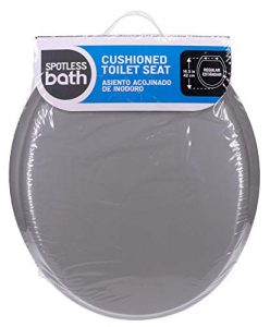 Ginsey Standard Soft Toilet Seat with Plastic Hinges, Grey