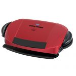 George Foreman 5-Serving Removable Plate Electric Indoor Grill and Panini Press, Red, GRP0004R