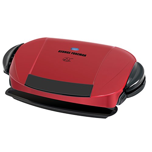 George Foreman 5-Serving Removable Plate Electric Indoor Grill and Panini Press, Red, GRP0004R