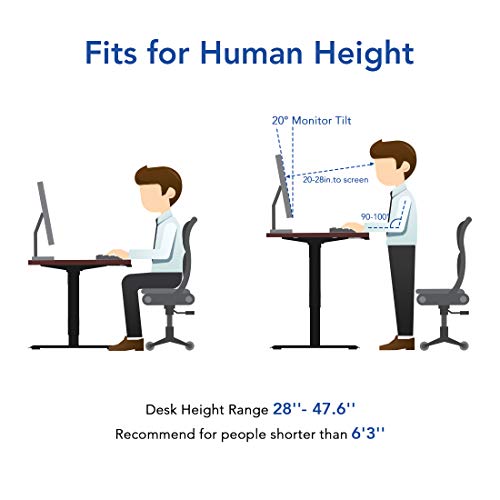 Flexispot Electric Standing Desk, 48 x 30 Inches Height Adjustable Desk Flexispot Electric Standing Desk, 48 x 30 Inches Height Adjustable Desk, Sit Stand Desk Base Home Office Table Stand up Desk (Black Frame + 48 in Mahogany Top).