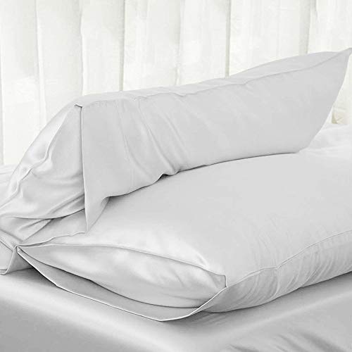 Satin Pillowcase for Hair and Skin-100% Microfiber Satin Pillowcases Satin Pillowcase for Hair and Pores and skin-100% Microfiber Satin Pillowcases Normal with Envelope Closure for Silk Sleep,Scale back Hair Breakage&amp;Wrinkle Resistant,2 Pack Pillow Covers for Simple Care,Ivory White.