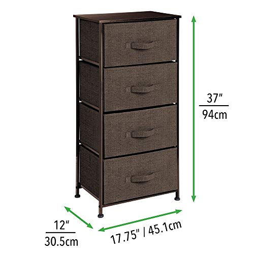 mDesign Vertical Dresser Storage Tower - Sturdy Steel Frame Package deal Dimensions: 37.5 x 12.5 x 3.eight inches