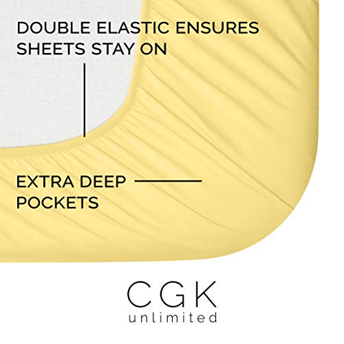 King Size Sheet Set - 6 Piece Set - Hotel Luxury Bed Sheets King Dimension Sheet Set - 6 Piece Set - Resort Luxurious Mattress Sheets - Further Mushy - Deep Pockets - Straightforward Match - Breathable &amp; Cooling Sheets - Wrinkle Free - Comfortable - Yellow Mattress Sheets - Kings Sheets - 6 PC.