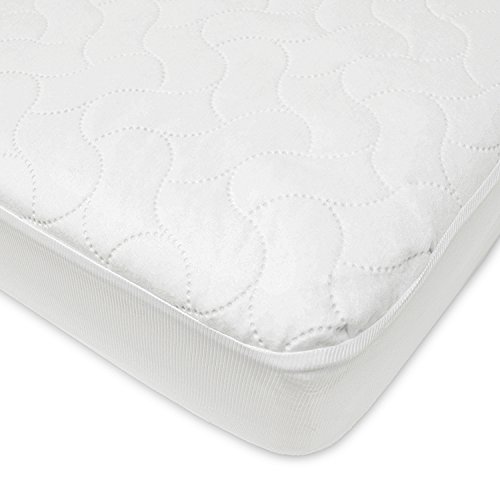 American Baby Company Waterproof Fitted Crib and Toddler Protective Mattress Pad Cover, White (1 Count), for Boys and Girls