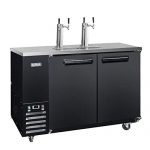Commercial Dual Tap Kegerator - KITMA 68 Inches Keg Beer Cooler Refrigerator with Digital Display, 4 Faucet, 33°F - 38°F