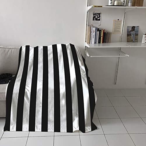 Seven Roses Luxury Throw Blanket for Couch/Office/Bedroom Seven Roses Luxurious Throw Blanket for Sofa/Workplace/Bed room Luxurious Throw Blanket for Sofa/Workplace/Bed room Black and White Horizontal Stripes 39"x 49"=100125CM.