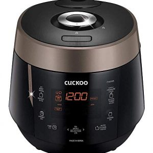 Cuckoo CRP-P0609S 6 cup Electric Heating Pressure Rice Cooker & Warmer – 12 built-in programs including Glutinous (white), Mixed, Brown, GABA and more, 10.10 x 11.60 x 14.20, Black