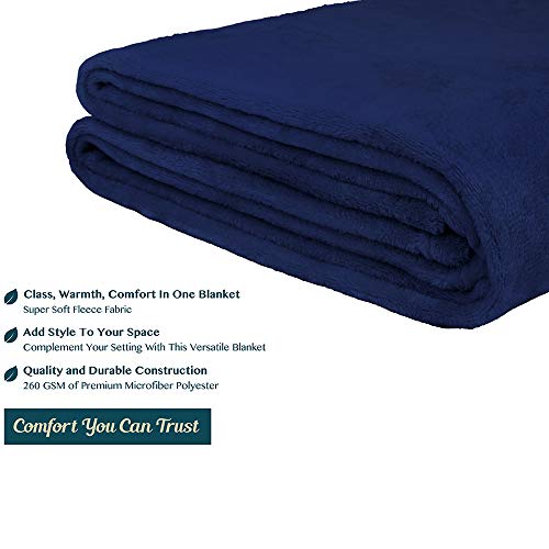 PAVILIA Fleece Blanket King Size | Super Soft, Plush, Luxury Flannel Throw PAVILIA Fleece Blanket King Measurement | Tremendous Comfortable, Plush, Luxurious Flannel Throw | Light-weight Microfiber Blanket for Couch Sofa Mattress (Blue, 90x108 inches).