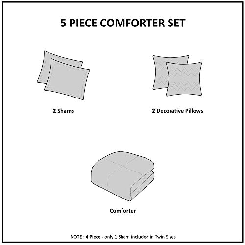 Intelligent Design Raina Comforter Set, Full/Queen Clever Design Raina Comforter Set, Full/Queen, Ivory/Gold.