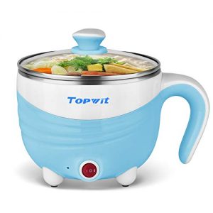 Electric Hot Pot 1.5L, Rapid Noodles Cooker, Mini Pot, Cook Perfect for Ramen, Egg, Pasta, Dumplings, Soup, Porridge, Oatmeal, Blue - A Must Have Cooker for Student – Topwit