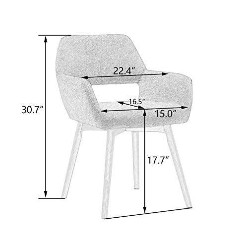 Homy Grigio Modern Living Dining Room Accent Arm Chairs Club Guest Bundle Dimensions: 16.5 x 22.four x 30.7 inches