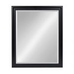 Kate and Laurel Dalat Framed Beveled Rectangle Vanity Mirror, 26x32, Black, for Horizontal or Vertical Wall Display