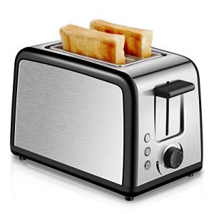 Toaster 2 Slice, Compact Brushed Stainless Steel Toasters 2 Slice Best Rated Prime with Warmly Rack, Cool Touch 2-Slice Extra Wide Slot Toaster with Defrost Reheat Cancel Button, Removable Crumb Tray (Silver)