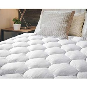 EcoMozz Queen Mattress Pad Pillowtop Topper with 8-21" Deep Pocket Hypoallergenic Down Alternative Quilted Overfilled Fitted Mattress Cover