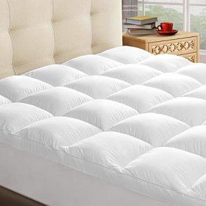 Queen Mattress Topper with Deep Pocket(8-21 Inches),Extra Thick Cooling Cotton Pillowtop Mattress Pad, Hypoallergenic Down Alternative Soft Mattress Cover