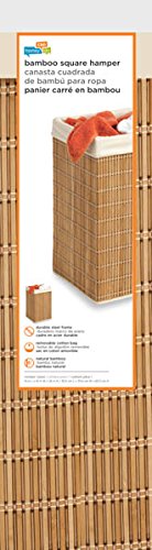 Honey-Can-Do Square Wicker Hamper, Natural Bamboo/Beige Canvas Honey-Can-Do HMP-01620 Square Wicker Hamper, Natural Bamboo/Beige Canvas, 25-Inches Tall.