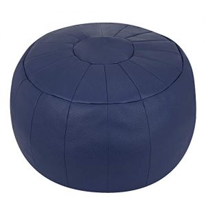 ROTOT Decorative Pouf, Ottoman, Bean Bag Chair, Footstool, Foot Rest, Storage Solution or Wedding Gifts (Unstuffed) (Navy Blue)
