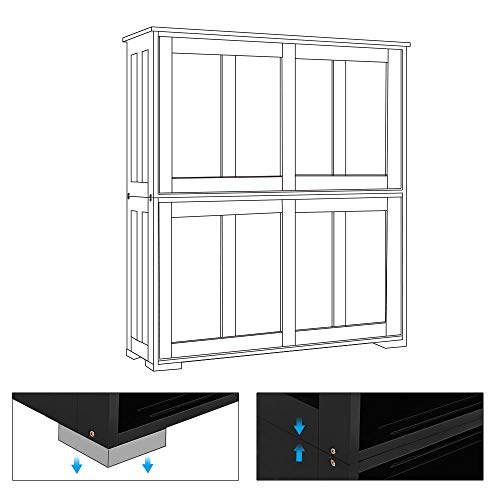 YAHEETECH Buffet Sideboard with Sliding Door and Adjustable Shelf Stackable Bundle Dimensions: 42.zero x 13.zero x 24.eight inches