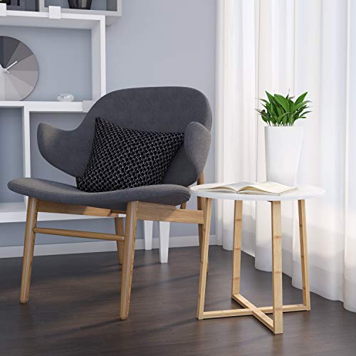 BAMEOS Side Table Modern Nightstand Round Side End Accent Coffee Table BAMEOS Side Table Modern Nightstand Round Side End Accent Coffee Table for Living Room Bedroom Balcony Family and Office (19.7inx18.7in).