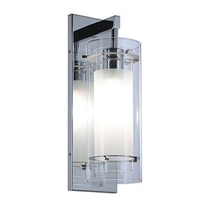 Wall Sconce 1 Light Wall Mount Light with Clear and Frost Glass Contemporary Chrome Bathroom Vanity Wall Light XiNBEi-Lighting XB-W1159-CH
