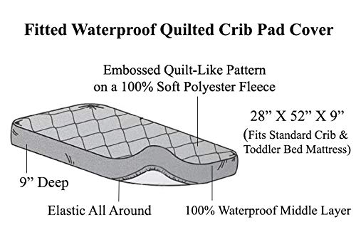 American Baby Company Waterproof Fitted Crib and Toddler Protective American Child Firm Waterproof Fitted Crib and Toddler Protecting Mattress Pad Cowl, White (1 Rely), for Boys and Ladies.