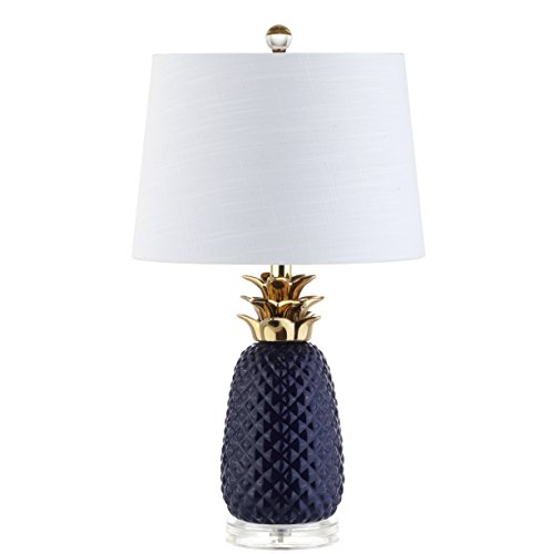 23" Ceramic LED Table Lamp, Navy/Gold, Modern, Contemporary, Bulb Included
