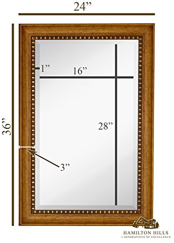 Hamilton Hills New Large Transitional Rectangle Wall Mirror Hamilton Hills New Giant Transitional Rectangle Wall Mirror | Luxurious Designer Accented Body | Stable Beveled Glass | Made in USA | Vainness, Bed room, or Rest room | Hangs Horizontal or Vertical.