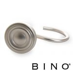 BINO Shower Curtain Hooks - Brushed Nickel, Set of 12 Shower Curtain Rings - Shower Hooks for Curtain Shower Rings