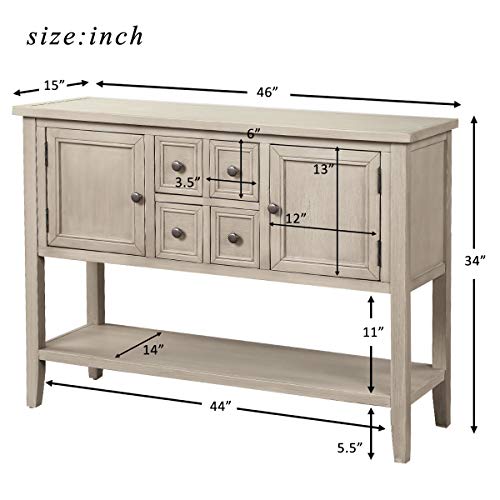 Wood Console Sofa Table with Storage Drawers and Bottom Shelf Package deal Dimensions: 46.zero x 15.zero x 34.zero inches