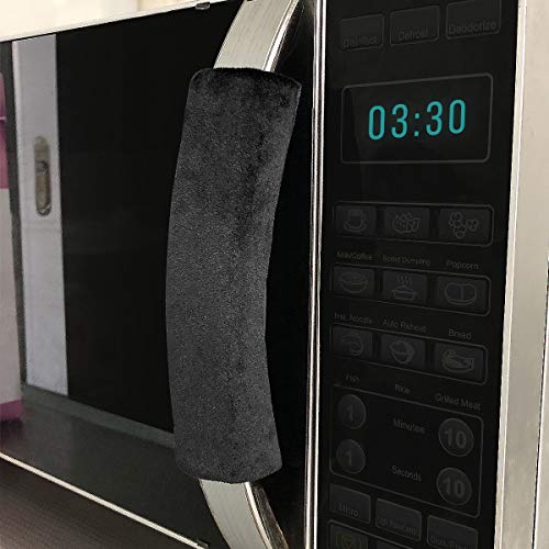 OUGAR8 Microwave Door Handle Covers,Keep Your Kitchen Appliance Clean from Smudges, Fingertips, Drips, Food Stains, Perfect for Oven(6" L3.5 W,Black)